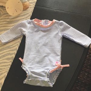 Rufflebutts 3-6 month blue swimsuit